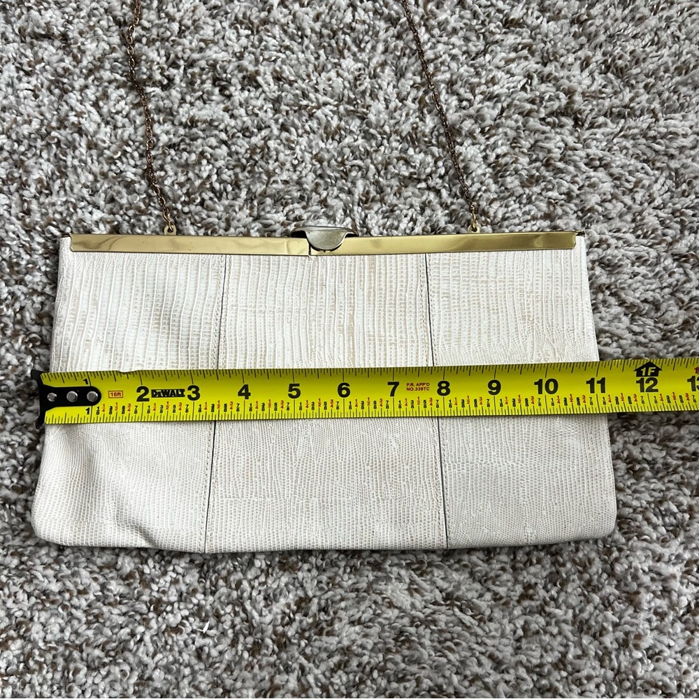 Vintage Etra White Lizard-Embossed Leather Purse - Picture 8 of 11
